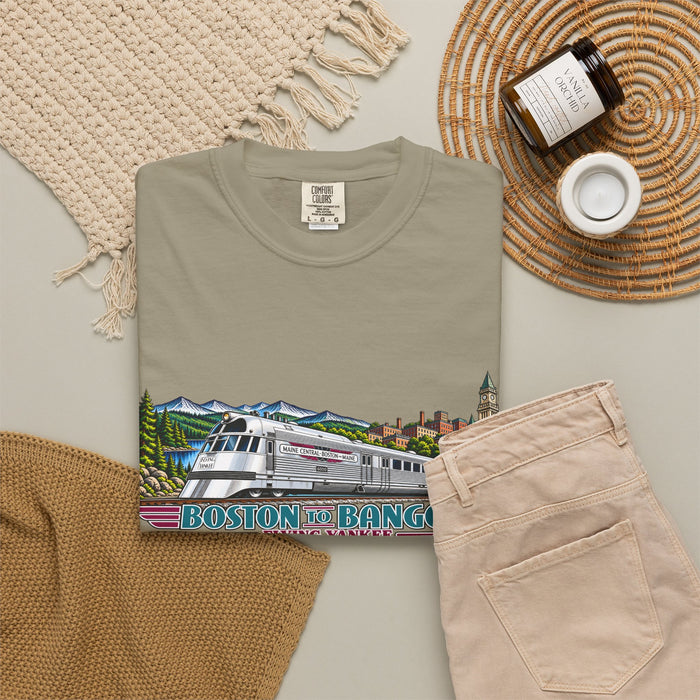 A New England Legend. A Streamlined Piece of American History. Unisex Garment-Dyed T-shirt