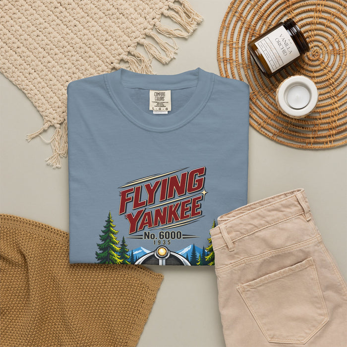 Flying Yankee No. 6000 – 1935 Vintage Streamliner - Unisex Garment-Dyed T-shirt