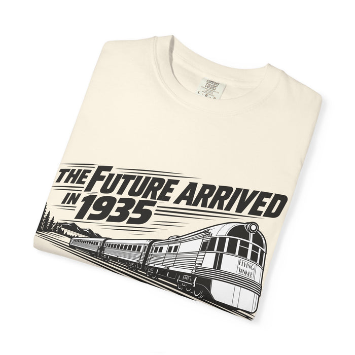 The Future Arrived in 1935 | Flying Yankee No. 6000 | Unisex Garment-Dyed T-shirt