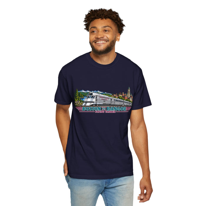 A New England Legend. A Streamlined Piece of American History. Unisex Garment-Dyed T-shirt