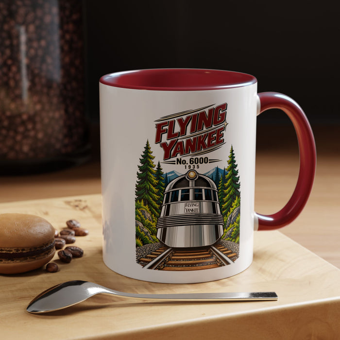 Flying Yankee No. 6000 – 1935 Vintage Streamliner - Accent Coffee Mug (11, 15oz)
