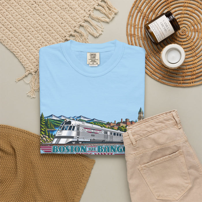 A New England Legend. A Streamlined Piece of American History. Unisex Garment-Dyed T-shirt