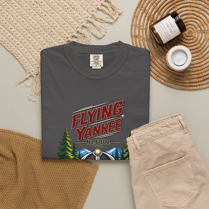 Flying Yankee No. 6000 – 1935 Vintage Streamliner - Unisex Garment-Dyed T-shirt