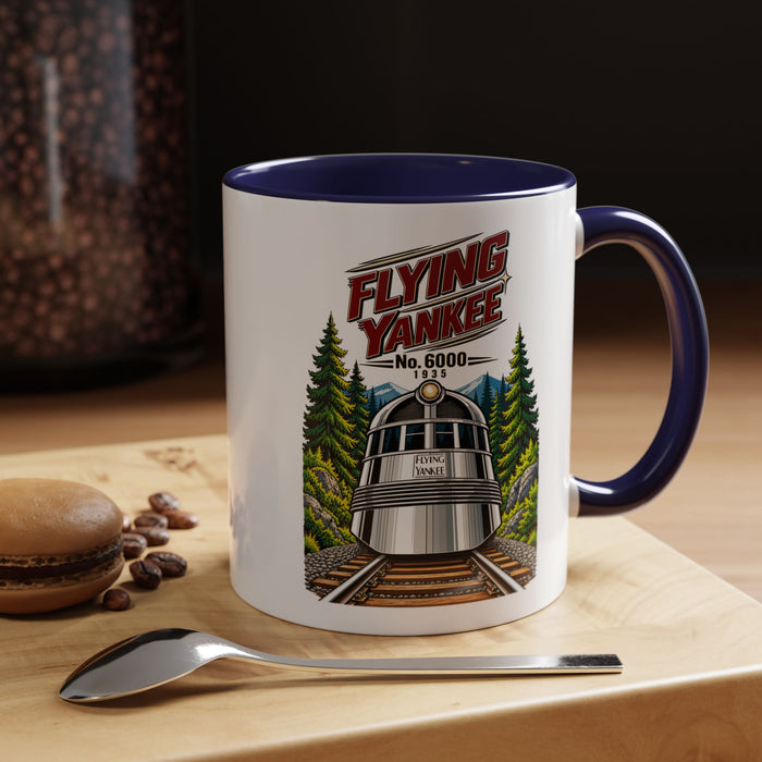 Flying Yankee No. 6000 – 1935 Vintage Streamliner - Accent Coffee Mug (11, 15oz)