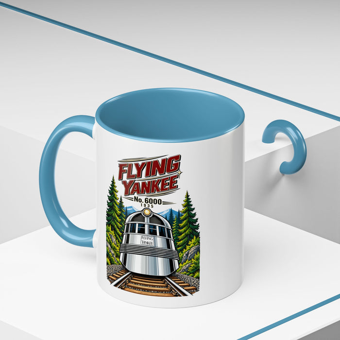 Flying Yankee No. 6000 – 1935 Vintage Streamliner - Accent Coffee Mug (11, 15oz)