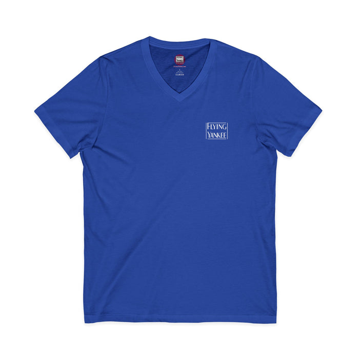 Flying Yankee Logo - Unisex Jersey Short Sleeve V-Neck Tee