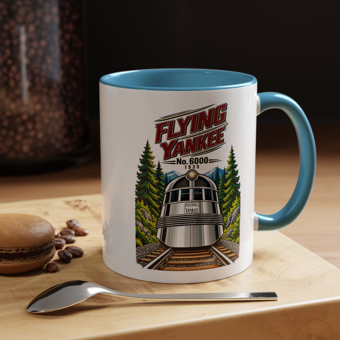 Flying Yankee No. 6000 – 1935 Vintage Streamliner - Accent Coffee Mug (11, 15oz)