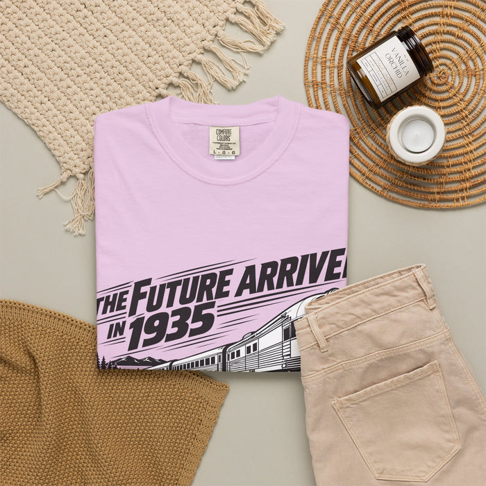 The Future Arrived in 1935 | Flying Yankee No. 6000 | Unisex Garment-Dyed T-shirt