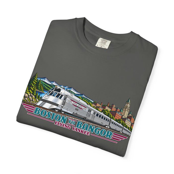 A New England Legend. A Streamlined Piece of American History. Unisex Garment-Dyed T-shirt