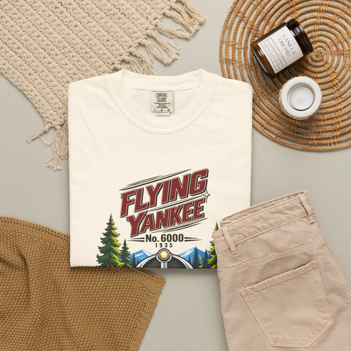 Flying Yankee No. 6000 – 1935 Vintage Streamliner - Unisex Garment-Dyed T-shirt