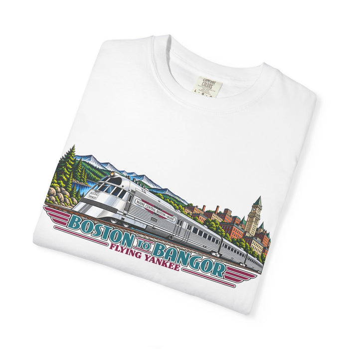 A New England Legend. A Streamlined Piece of American History. Unisex Garment-Dyed T-shirt