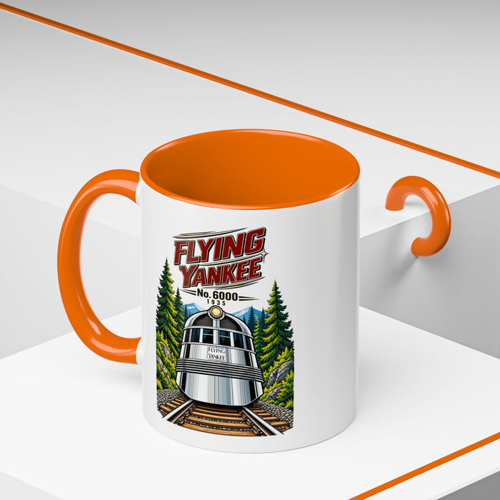 Flying Yankee No. 6000 – 1935 Vintage Streamliner - Accent Coffee Mug (11, 15oz)