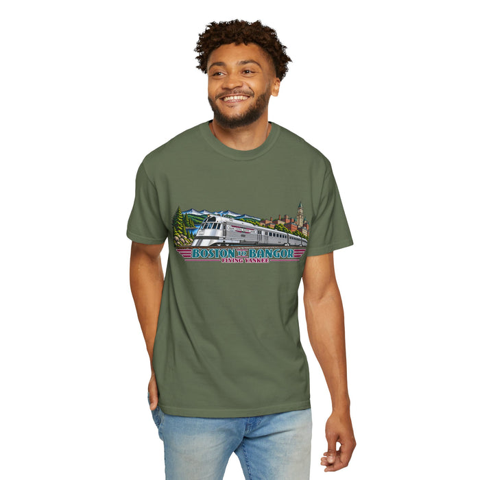 A New England Legend. A Streamlined Piece of American History. Unisex Garment-Dyed T-shirt