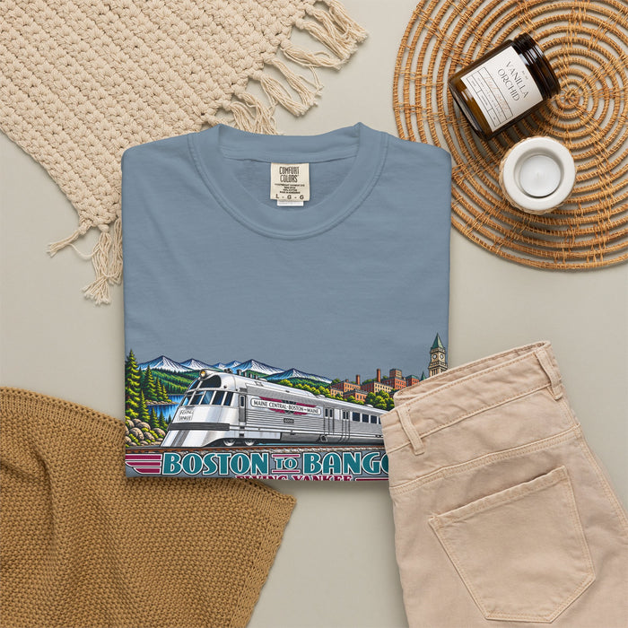 A New England Legend. A Streamlined Piece of American History. Unisex Garment-Dyed T-shirt
