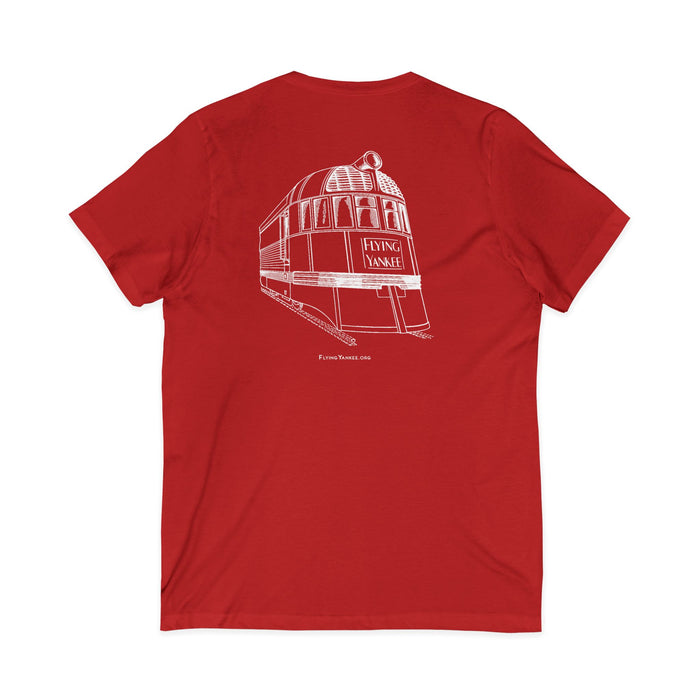 Flying Yankee Logo - Unisex Jersey Short Sleeve V-Neck Tee