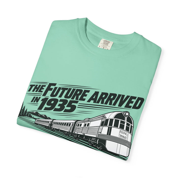 The Future Arrived in 1935 | Flying Yankee No. 6000 | Unisex Garment-Dyed T-shirt