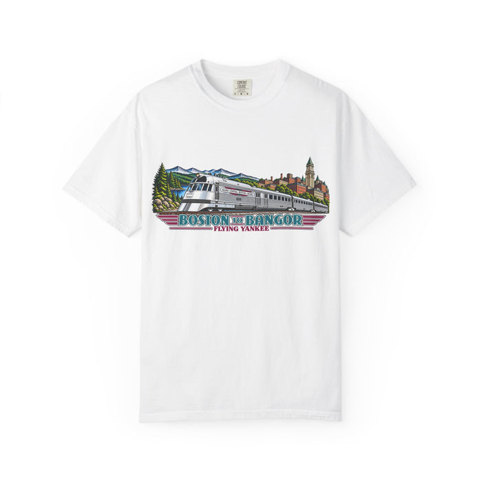 A New England Legend. A Streamlined Piece of American History. Unisex Garment-Dyed T-shirt