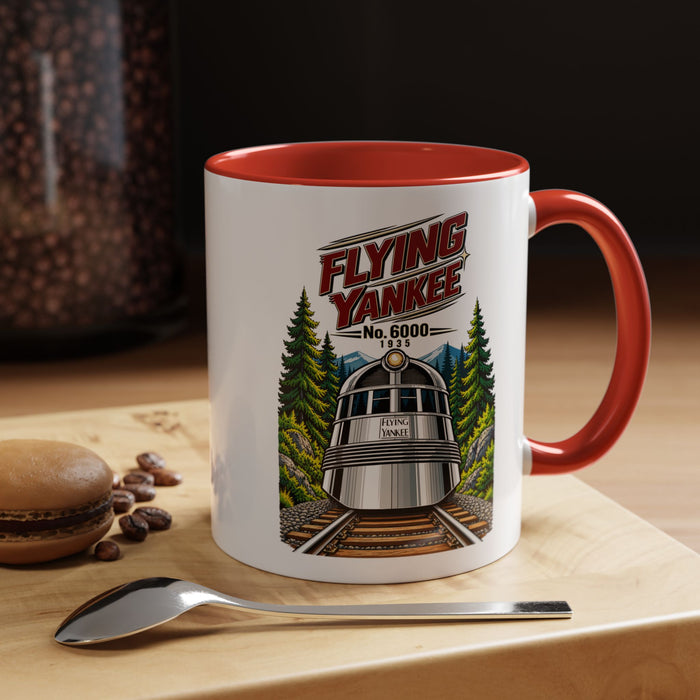 Flying Yankee No. 6000 – 1935 Vintage Streamliner - Accent Coffee Mug (11, 15oz)