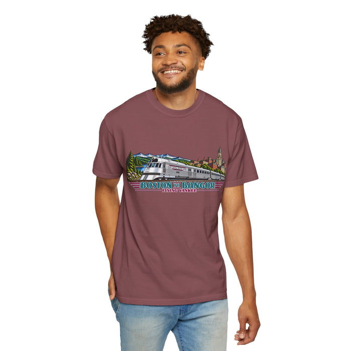 A New England Legend. A Streamlined Piece of American History. Unisex Garment-Dyed T-shirt