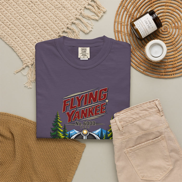 Flying Yankee No. 6000 – 1935 Vintage Streamliner - Unisex Garment-Dyed T-shirt