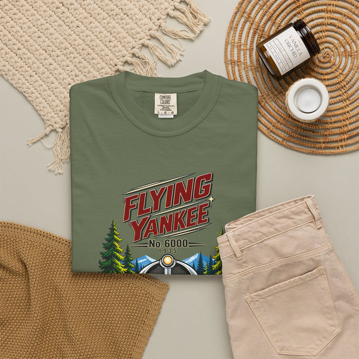 Flying Yankee No. 6000 – 1935 Vintage Streamliner - Unisex Garment-Dyed T-shirt