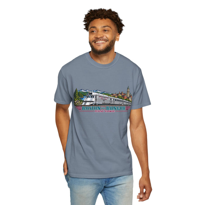 A New England Legend. A Streamlined Piece of American History. Unisex Garment-Dyed T-shirt