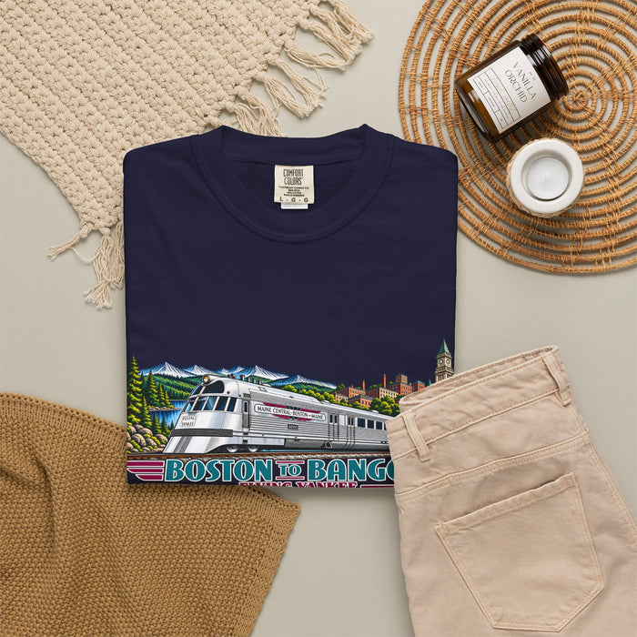 A New England Legend. A Streamlined Piece of American History. Unisex Garment-Dyed T-shirt