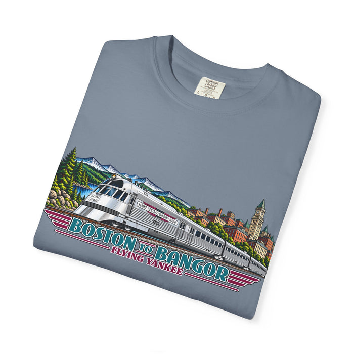 A New England Legend. A Streamlined Piece of American History. Unisex Garment-Dyed T-shirt