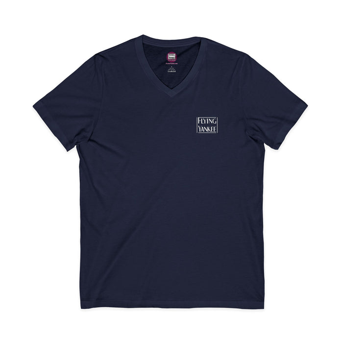 Flying Yankee Logo - Unisex Jersey Short Sleeve V-Neck Tee