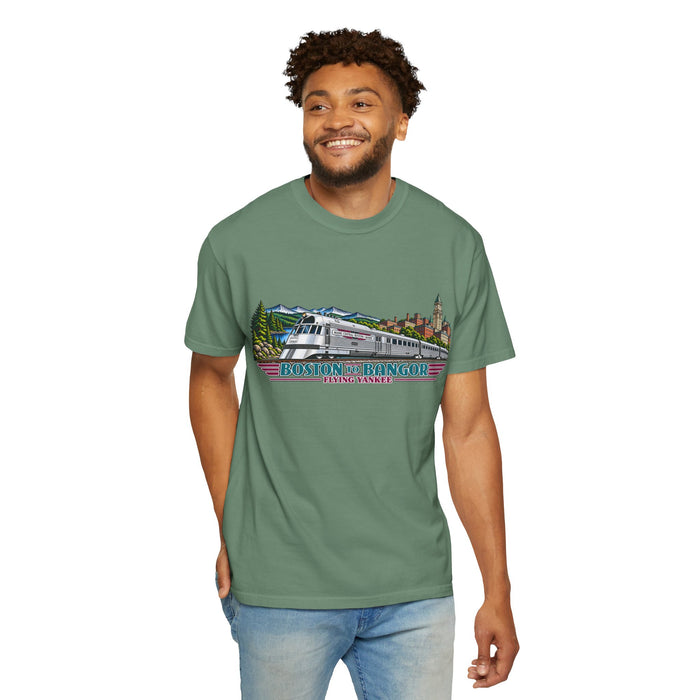 A New England Legend. A Streamlined Piece of American History. Unisex Garment-Dyed T-shirt