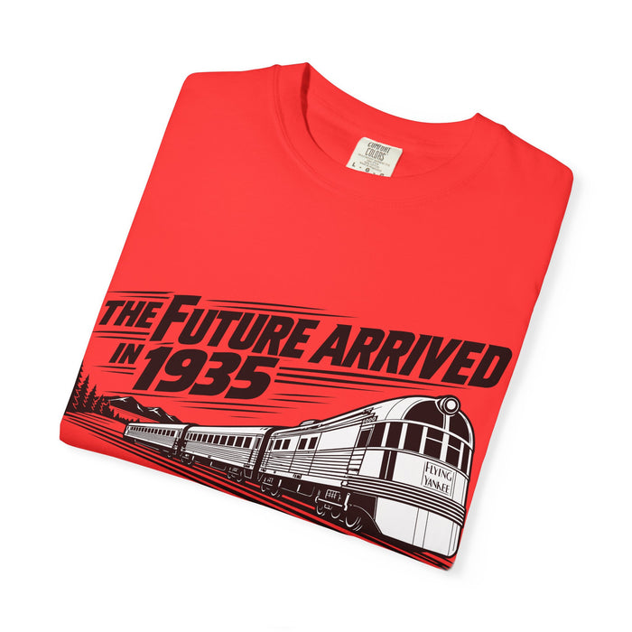 The Future Arrived in 1935 | Flying Yankee No. 6000 | Unisex Garment-Dyed T-shirt