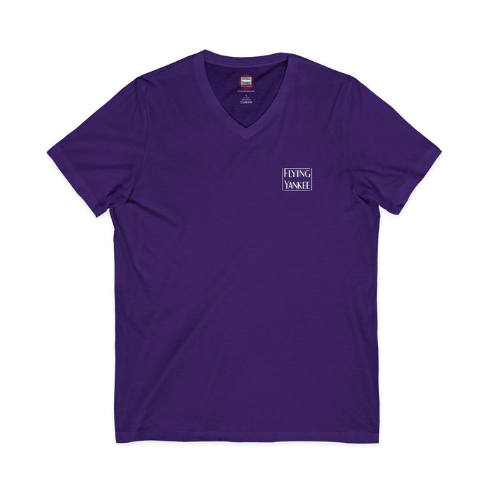 Flying Yankee Logo - Unisex Jersey Short Sleeve V-Neck Tee