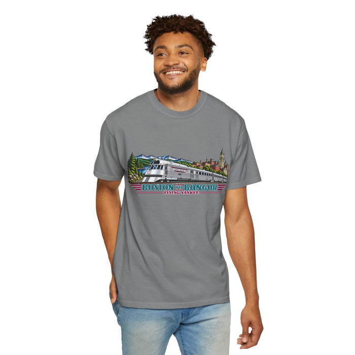 A New England Legend. A Streamlined Piece of American History. Unisex Garment-Dyed T-shirt