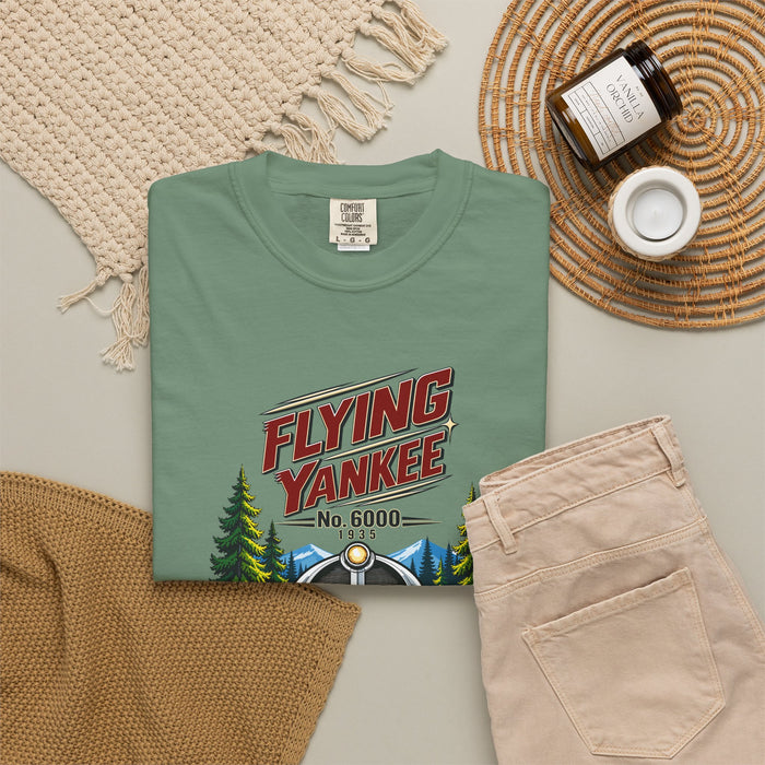 Flying Yankee No. 6000 – 1935 Vintage Streamliner - Unisex Garment-Dyed T-shirt