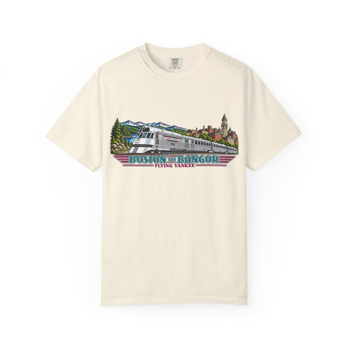 A New England Legend. A Streamlined Piece of American History. Unisex Garment-Dyed T-shirt