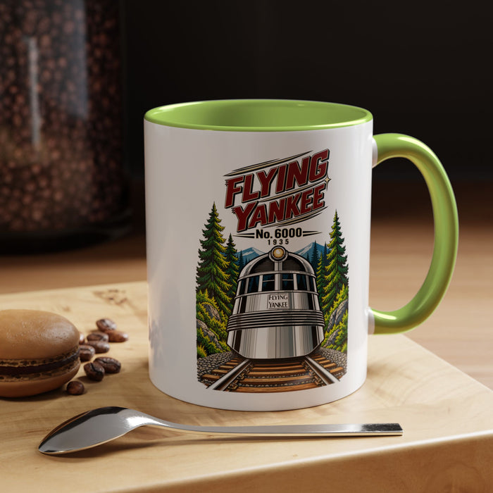 Flying Yankee No. 6000 – 1935 Vintage Streamliner - Accent Coffee Mug (11, 15oz)