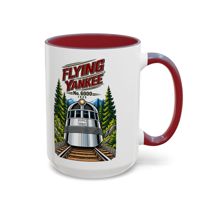 Flying Yankee No. 6000 – 1935 Vintage Streamliner - Accent Coffee Mug (11, 15oz)