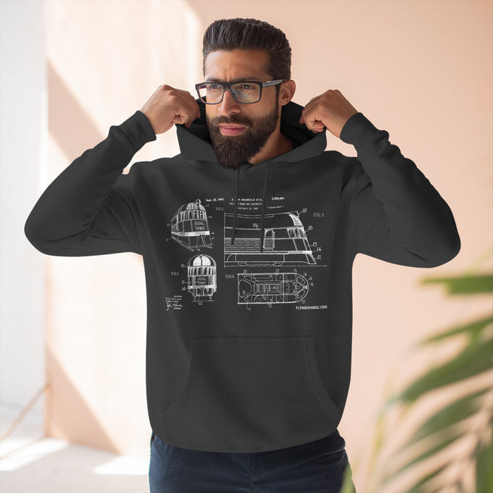 US Patent Flying Yankee - Three-Panel Fleece Hoodie
