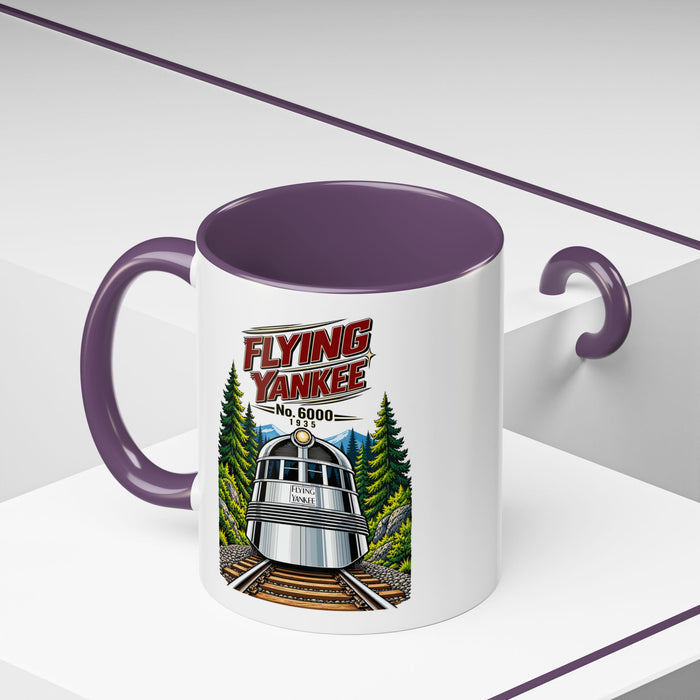 Flying Yankee No. 6000 – 1935 Vintage Streamliner - Accent Coffee Mug (11, 15oz)
