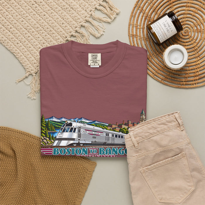 A New England Legend. A Streamlined Piece of American History. Unisex Garment-Dyed T-shirt