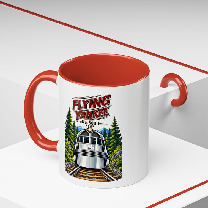 Flying Yankee No. 6000 – 1935 Vintage Streamliner - Accent Coffee Mug (11, 15oz)