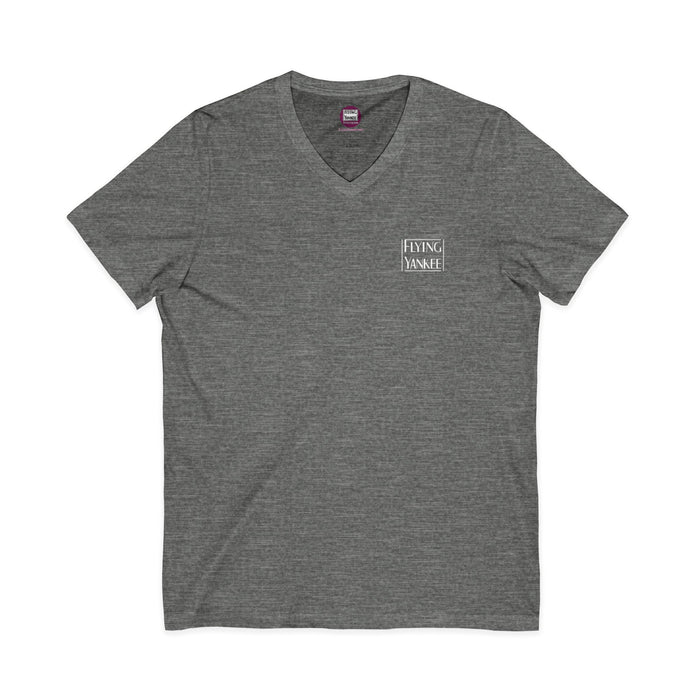 Flying Yankee Logo - Unisex Jersey Short Sleeve V-Neck Tee