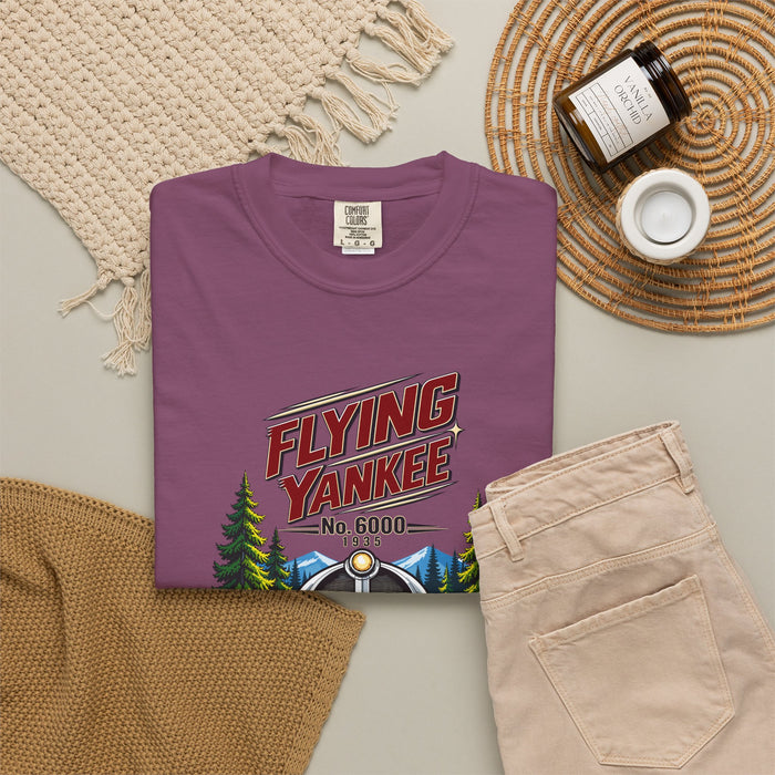 Flying Yankee No. 6000 – 1935 Vintage Streamliner - Unisex Garment-Dyed T-shirt