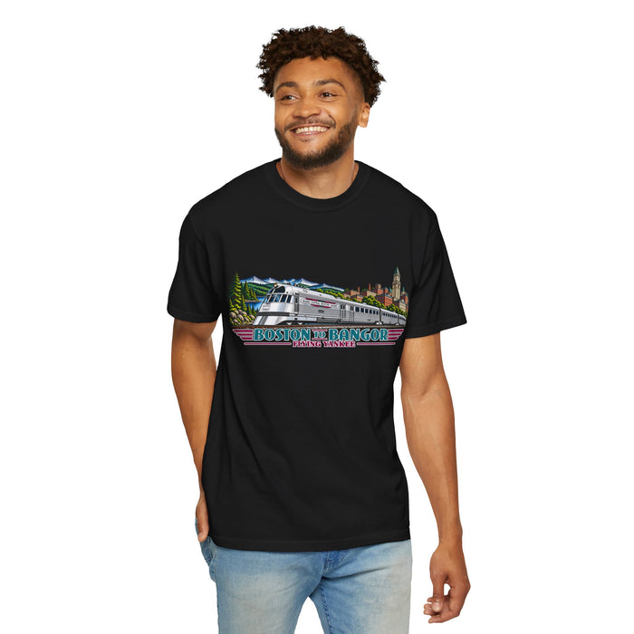 A New England Legend. A Streamlined Piece of American History. Unisex Garment-Dyed T-shirt