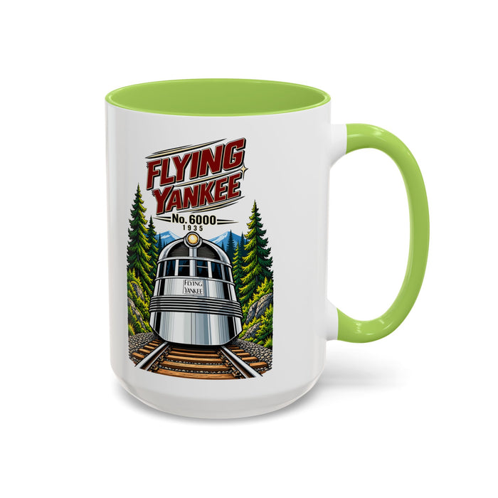 Flying Yankee No. 6000 – 1935 Vintage Streamliner - Accent Coffee Mug (11, 15oz)