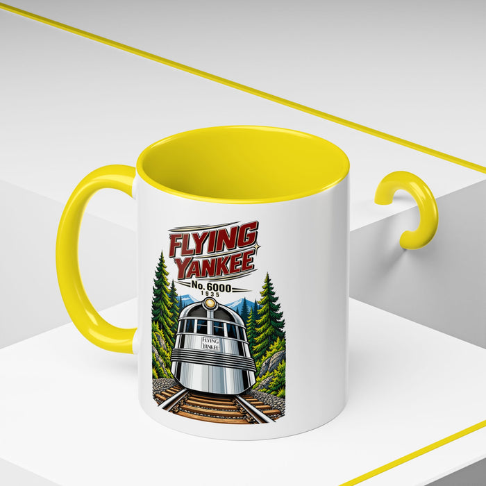Flying Yankee No. 6000 – 1935 Vintage Streamliner - Accent Coffee Mug (11, 15oz)