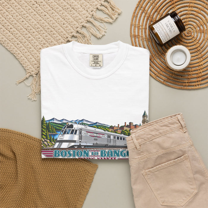 A New England Legend. A Streamlined Piece of American History. Unisex Garment-Dyed T-shirt