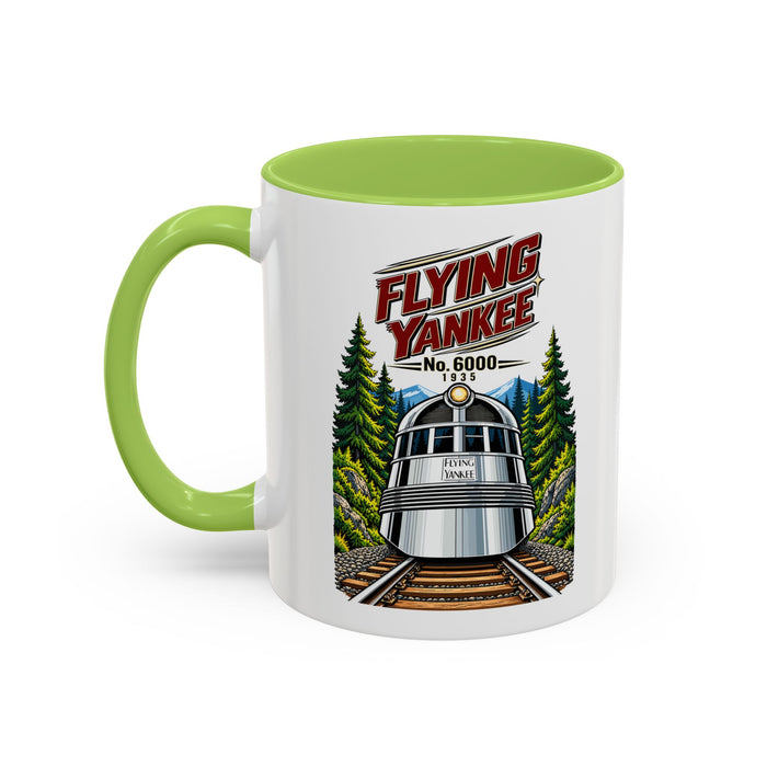 Flying Yankee No. 6000 – 1935 Vintage Streamliner - Accent Coffee Mug (11, 15oz)
