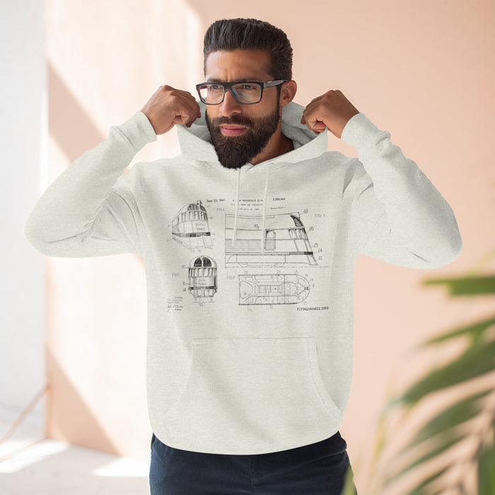 US Patent Flying Yankee - Three-Panel Fleece Hoodie