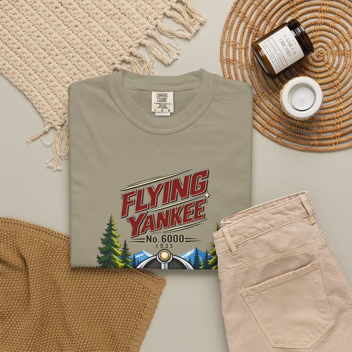 Flying Yankee No. 6000 – 1935 Vintage Streamliner - Unisex Garment-Dyed T-shirt
